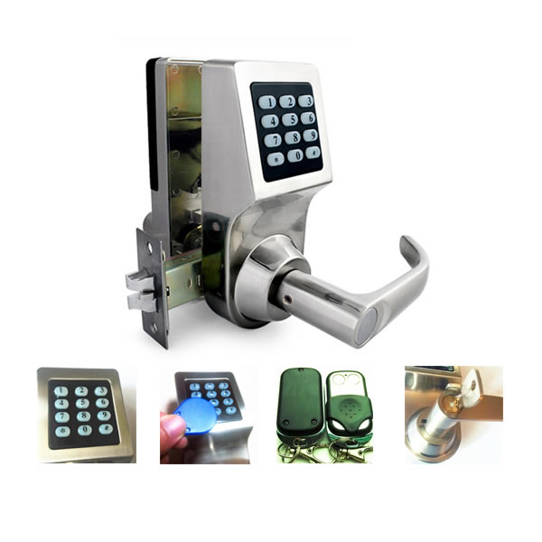 Дверной замок с дистанционным запиранием, RFID идентификацией и цифровой кнопочной консолью Locktok модель  LTH014